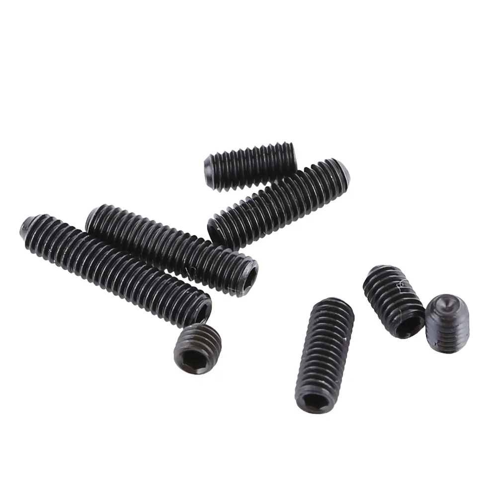 200pcs Practical M3 Metric Grub Set Screw Carbon Steel Black Finish Hex Screw Metric Set Screw Home Hardware
