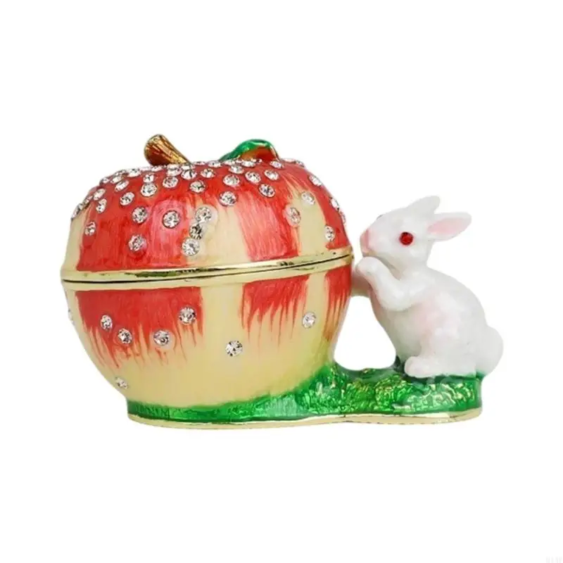 

91AF художественная эмалированная шкатулка для драгоценностей в форме белки из прочного сплава, контейнер для ювелирных изделий