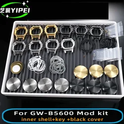 GW-B5600 Mod Kit for Casio GWB5600 Metal Bezel Rear/Bottom Cover Screw Waterproof Ring I/O Ring men Stainless Steel Inner Shell