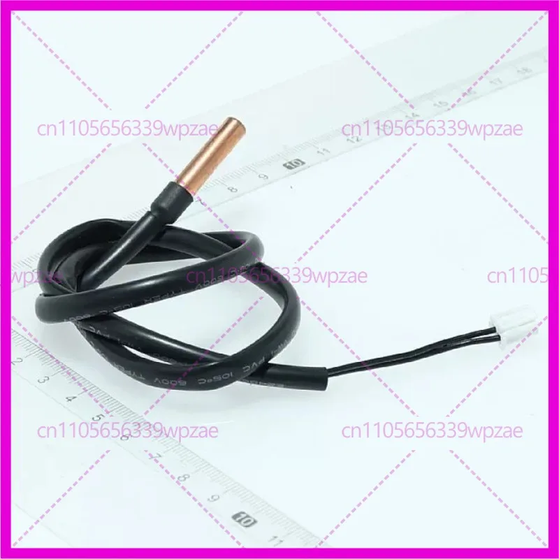 Sensor de Temperatura NTC GW4100-L500(0149) de 10K con Tubo de Cobre, Cable Negro y Sonda de 2 Pines para Bomba de Calor de Fuente de Aire Midea