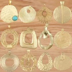 1 Piece Matt Gold Mixed Large Open Irregular Round Water Drop Charms Pendant for Necklace Jewellery Making Accessories