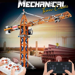 1288PCS Remote Control Tower Crane MOC Model Building Blocks Tower Crane Electric Technology Bricks Children's DIY Assembly Toys