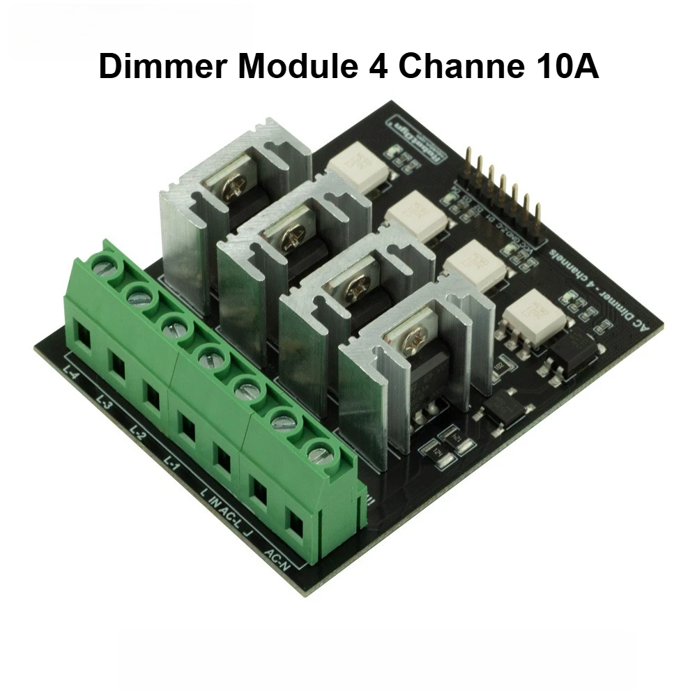 AC Light Dimmer Module, 4 Channel, 3.3V/5V logic, AC 50/60hz, 110V~400V, 10A per channel