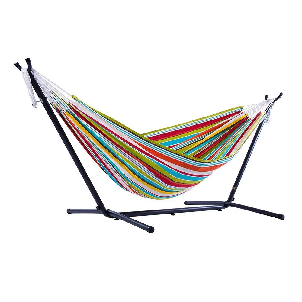 Double Polyester Easy Assemble Outdoor Hammock with Steel Stand, Ciao