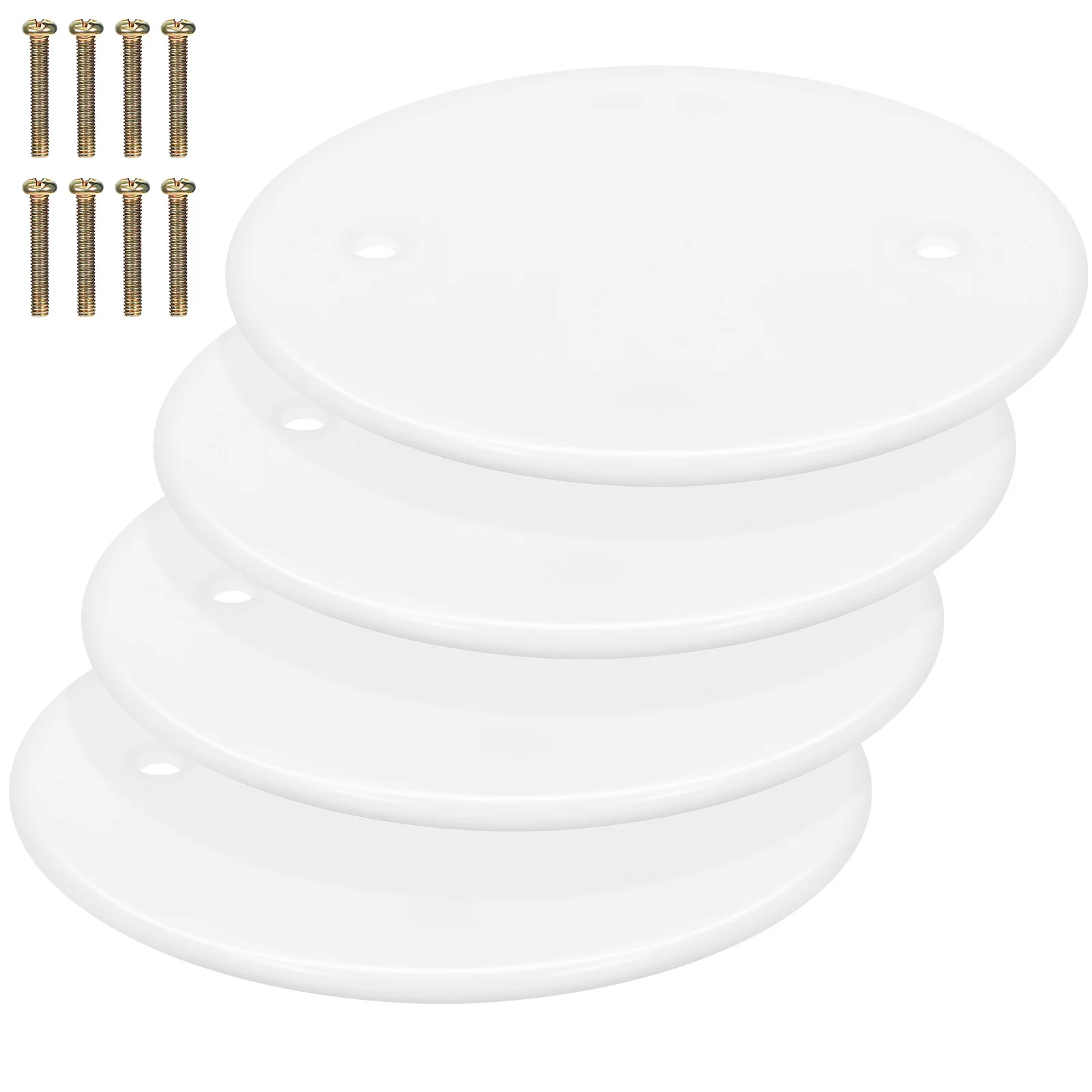 4Pcs Circular Ceiling Covers Flat Blank Plate Easy Installation Robust Build Enhance Aesthetics Ceiling Blank Plate