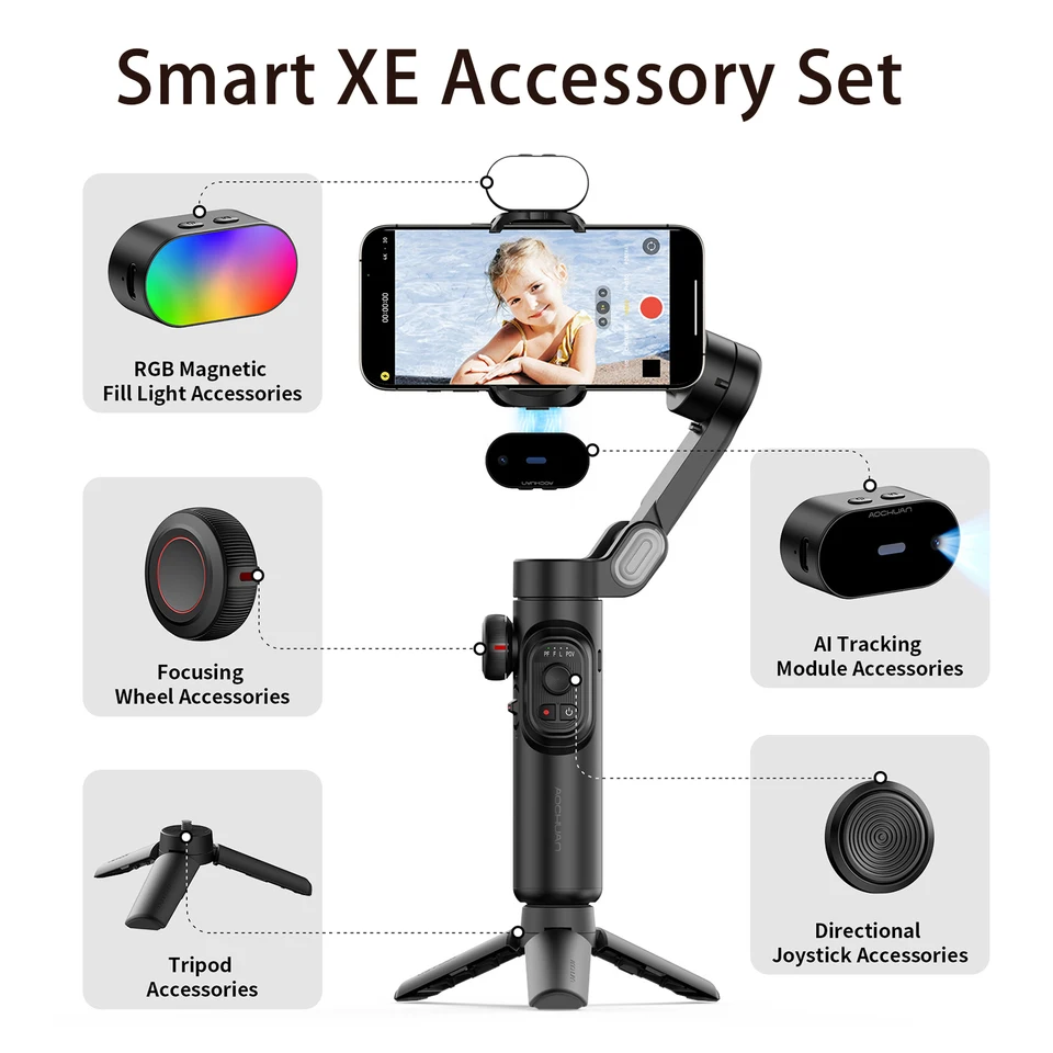 AOCHUAN Smart XE Accessory Set Handheld Gimbal Stabilizer Tripod