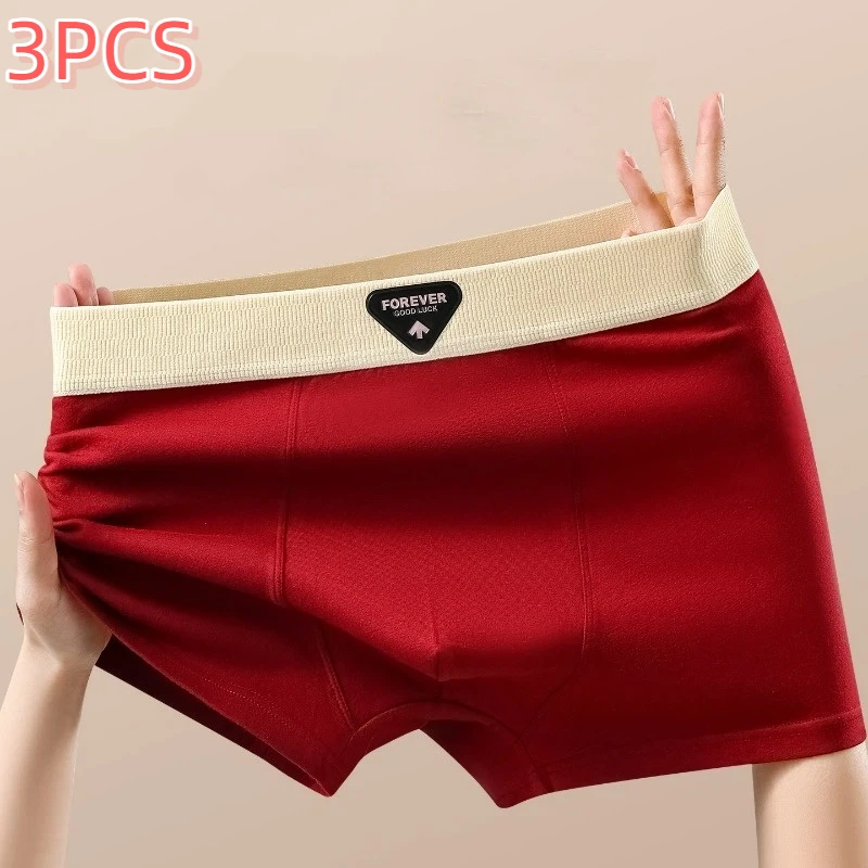 3PCS Large Size Fashion Underpants Breathable Boxers Man Underwear Men's Boxer Briefs Male Square Panties Cotton Boxer Shorts
