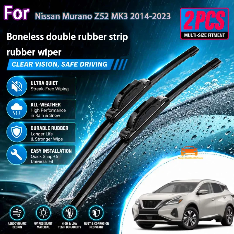 

Front Wiper Blades For Nissan Murano Z52 MK3 2014-2023 Windshield Windscreen Window Car Rain Brushes 26"+18" Modification Parts