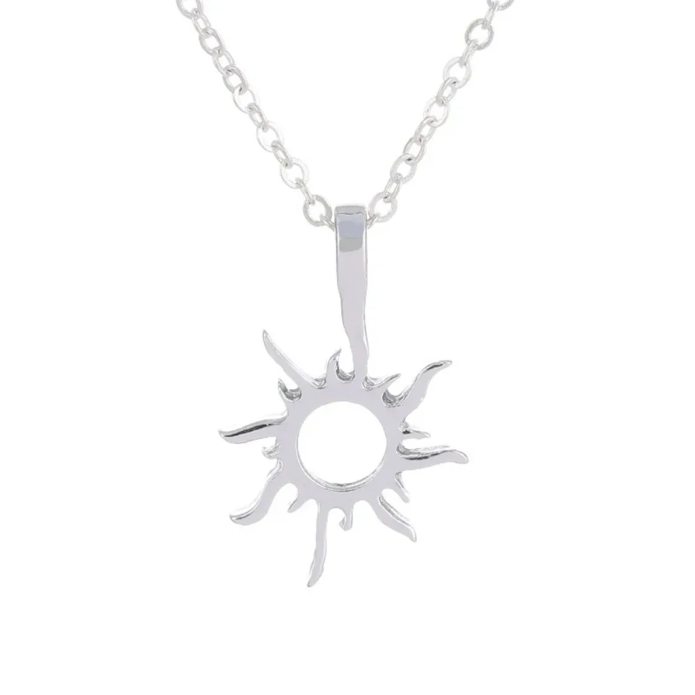 FSUNION 2024 New Good Vibes Only Sun Pendants Necklaces for Women Fashion Jewelry Chokers Gifts