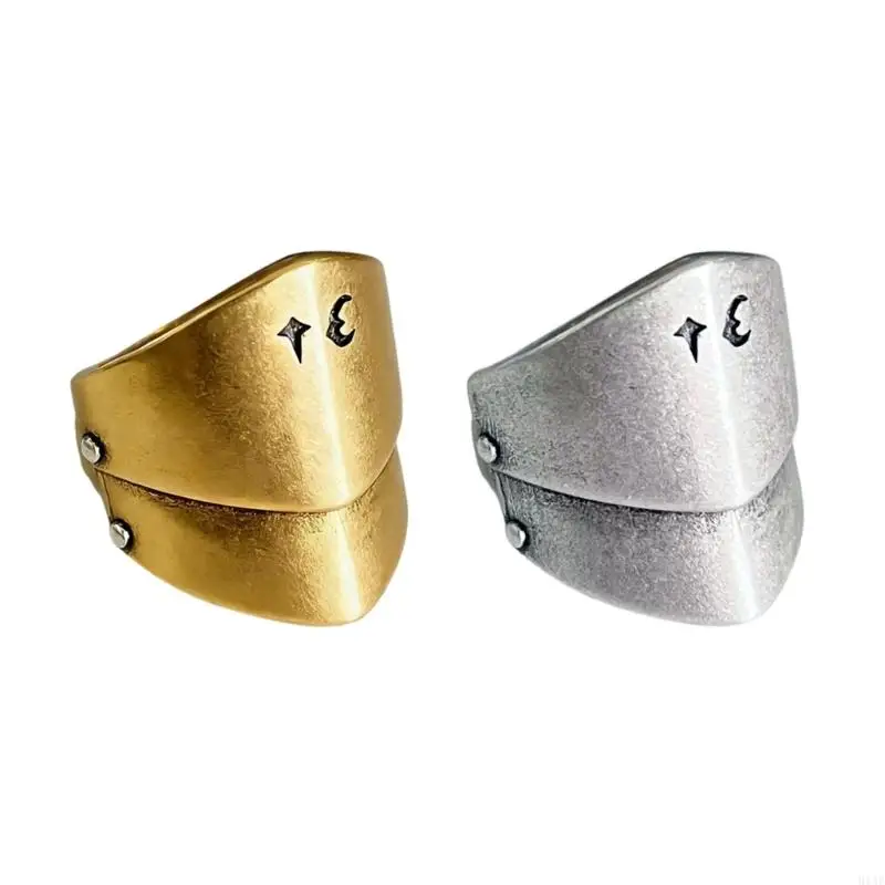 91AF Loricae Шарнирное кольцо Регулируемый раздвижной дизайн Винтажный стиль Медные украшения Ручная работа Медное кольцо на для