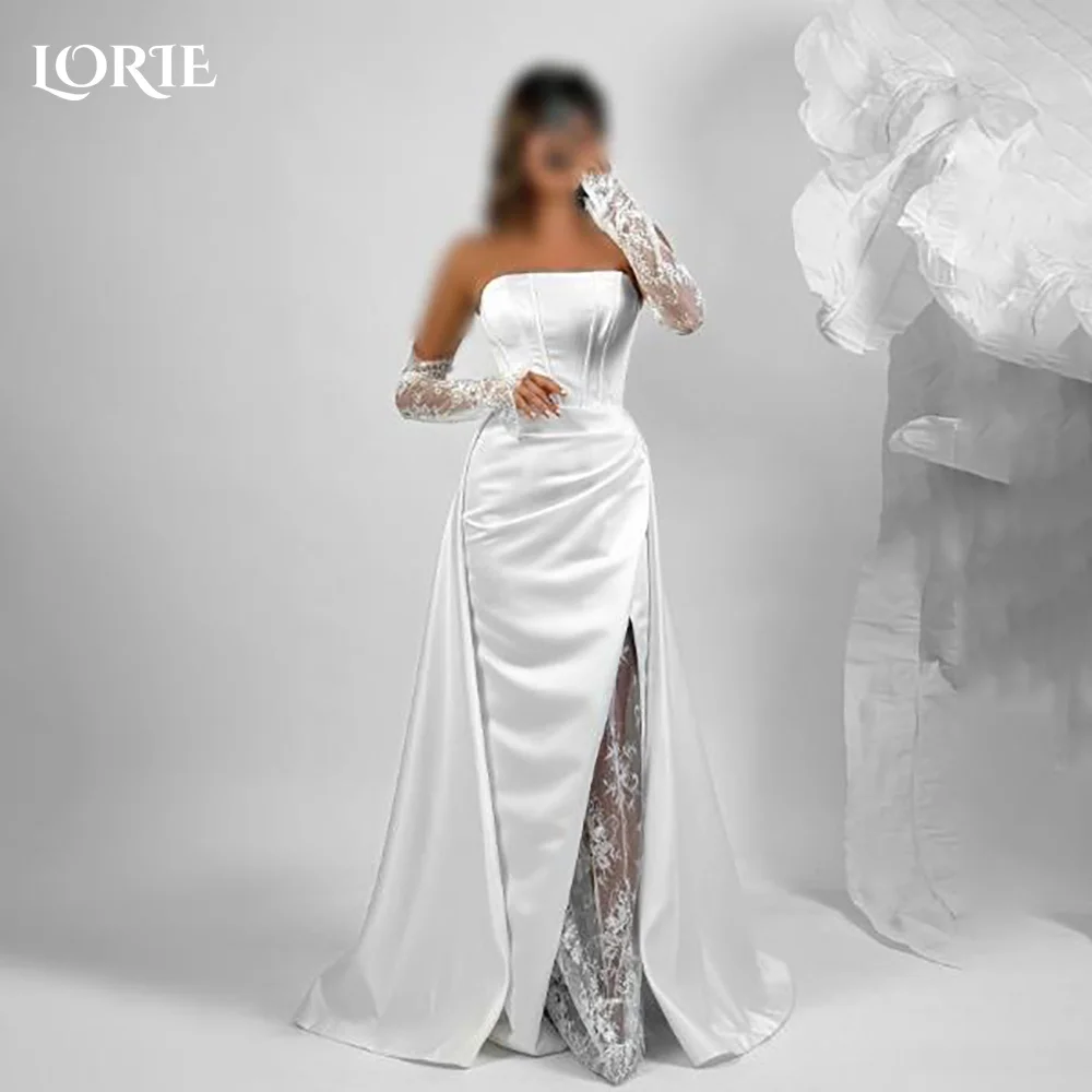 

LORIE Vintage Lace Mermaid Wedding Dress Long Sleeve Appliques Off Shoulder Corset Bridal Gown Princess Bride Gown Customized
