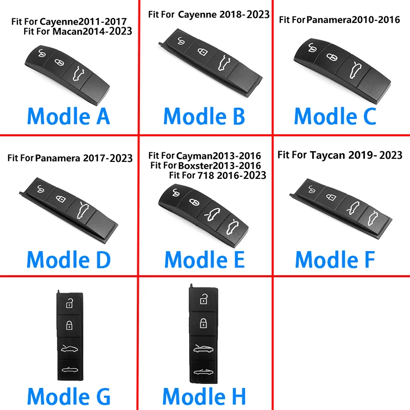 Key Button Pad Replace Fit For Porsche Cayenne Panamera Cayman Macan Boxster 718 911 Silicone Remote Keyless Shell Middle Button