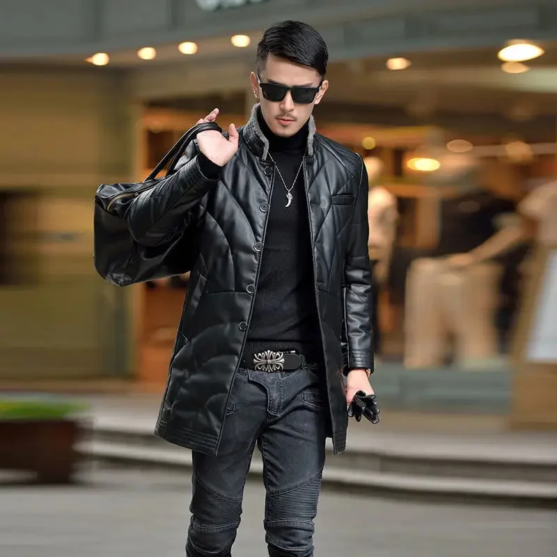 Men's Sheepskin Jacket Down Duck Coats Winter s For Hooded Fashion Padded Puffer Man Coat