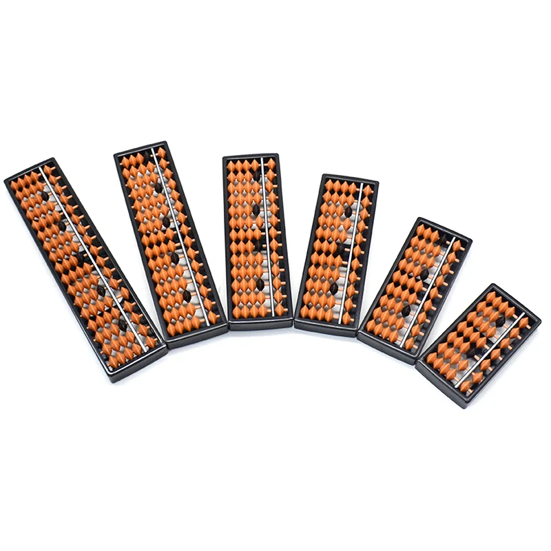 【BBS】7/9/11/13/15/17 Digit Rods Standard Abacus Brown Bead Soroban Calculator Counting Tool Mathematics Beginner Caculating Toys