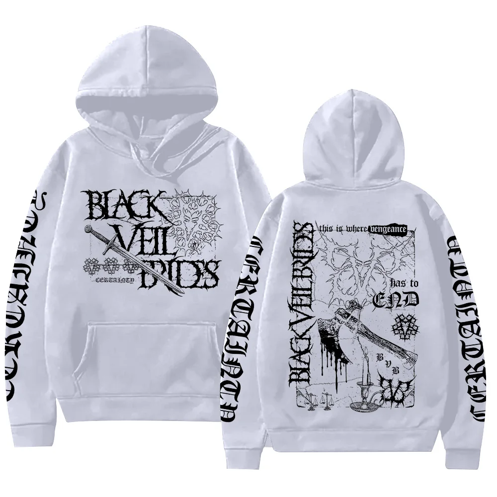 Certainty Hoodie Black Veil Brides Rockband Streetwear Mode Gothic Grafik-Print Sweatshirts Damen Herren Locker Lässiger Pullover – Detail 6