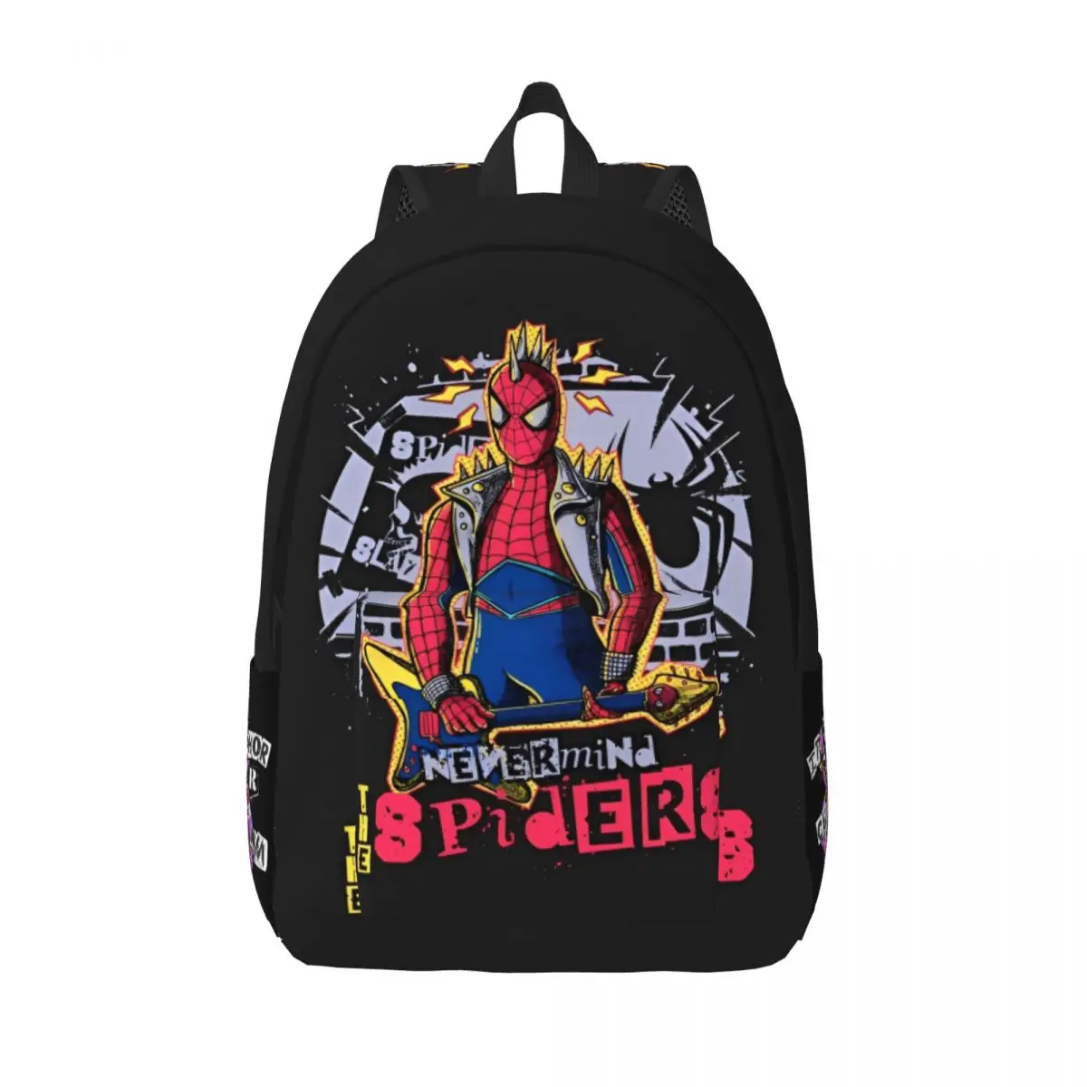 スパイダーパンクスパイダーマン漫画バックパックティーンポリエステル旅行バックパックソフトエレガントなスクールバッグリュックサック