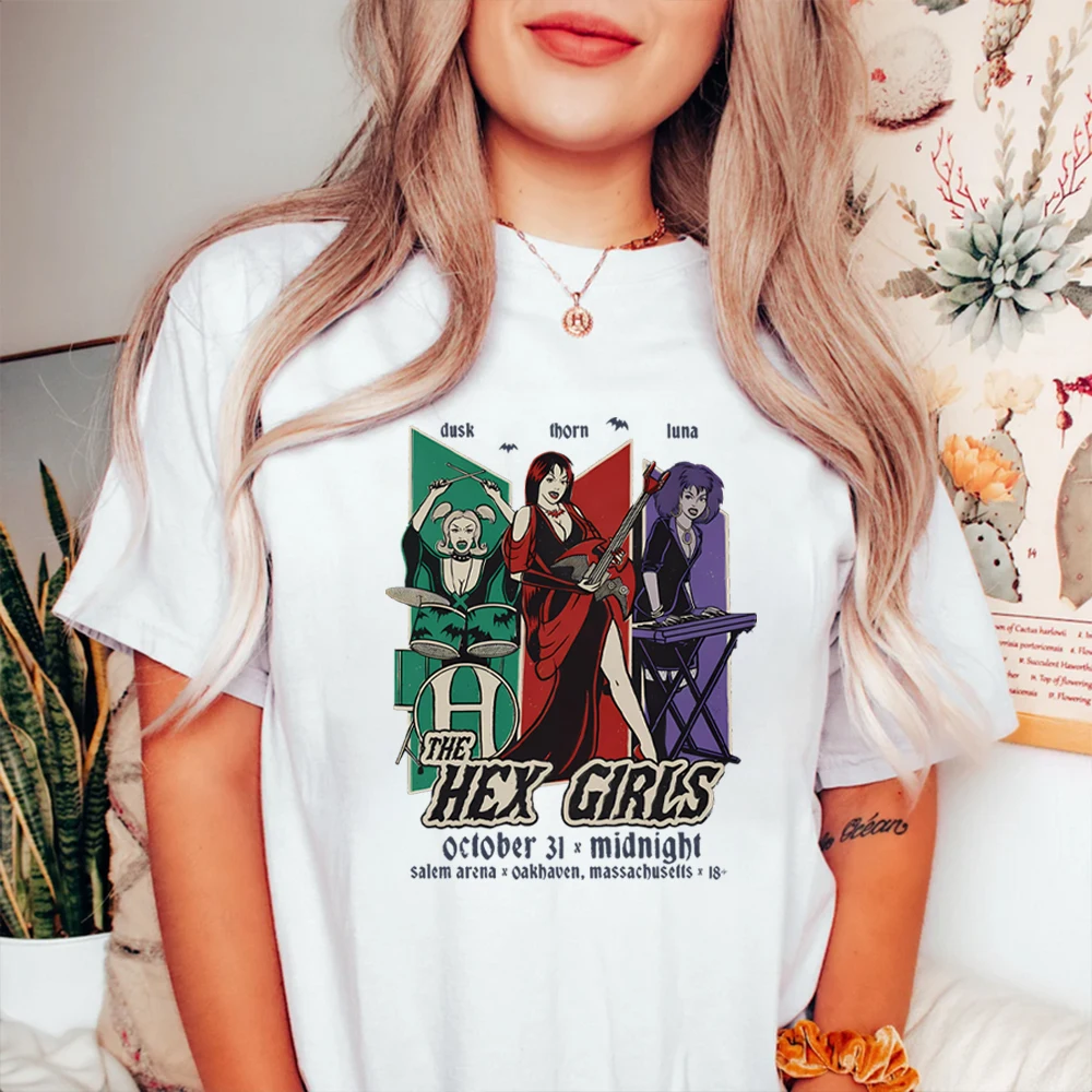 The Hex Girls Tour T-Shirt Hex Girls Concert Shirt Retro Halloween Shirts Hex Girls Rock Band Tee Rocker Mama Short Sleeves Tops