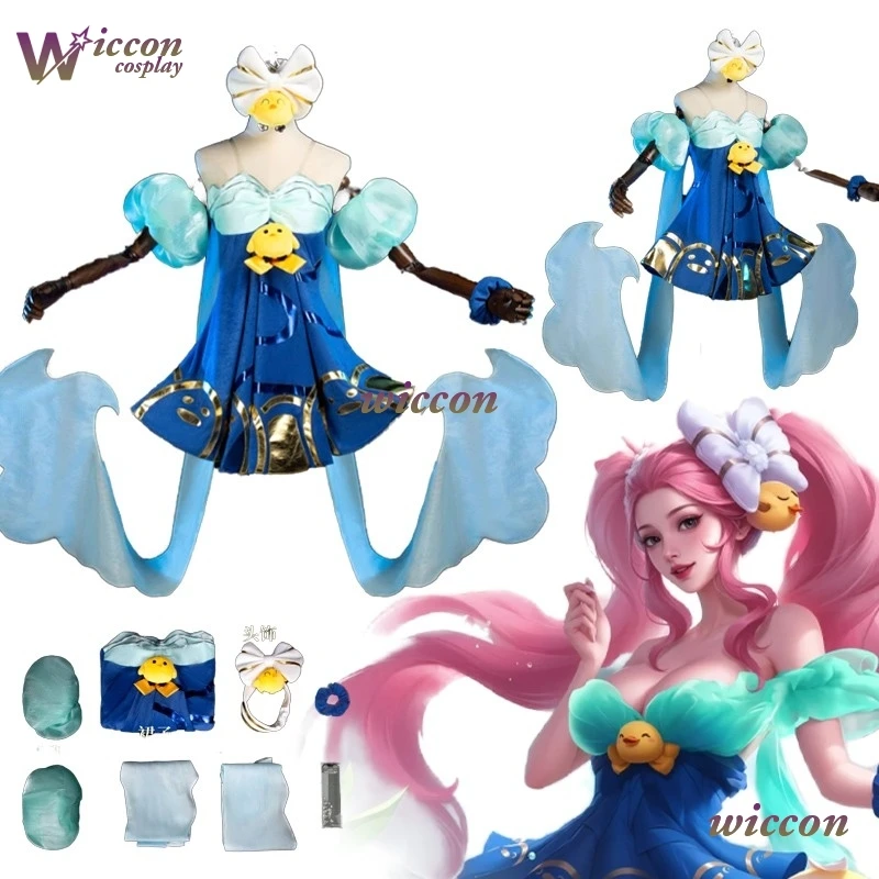 

YesOk Game LoL Sona Buvelle Spirit Blossom Springs Sona Косплей Костюм Новая кожа сексуальное платье женская одежда для ролевых игр на Хэллоуин