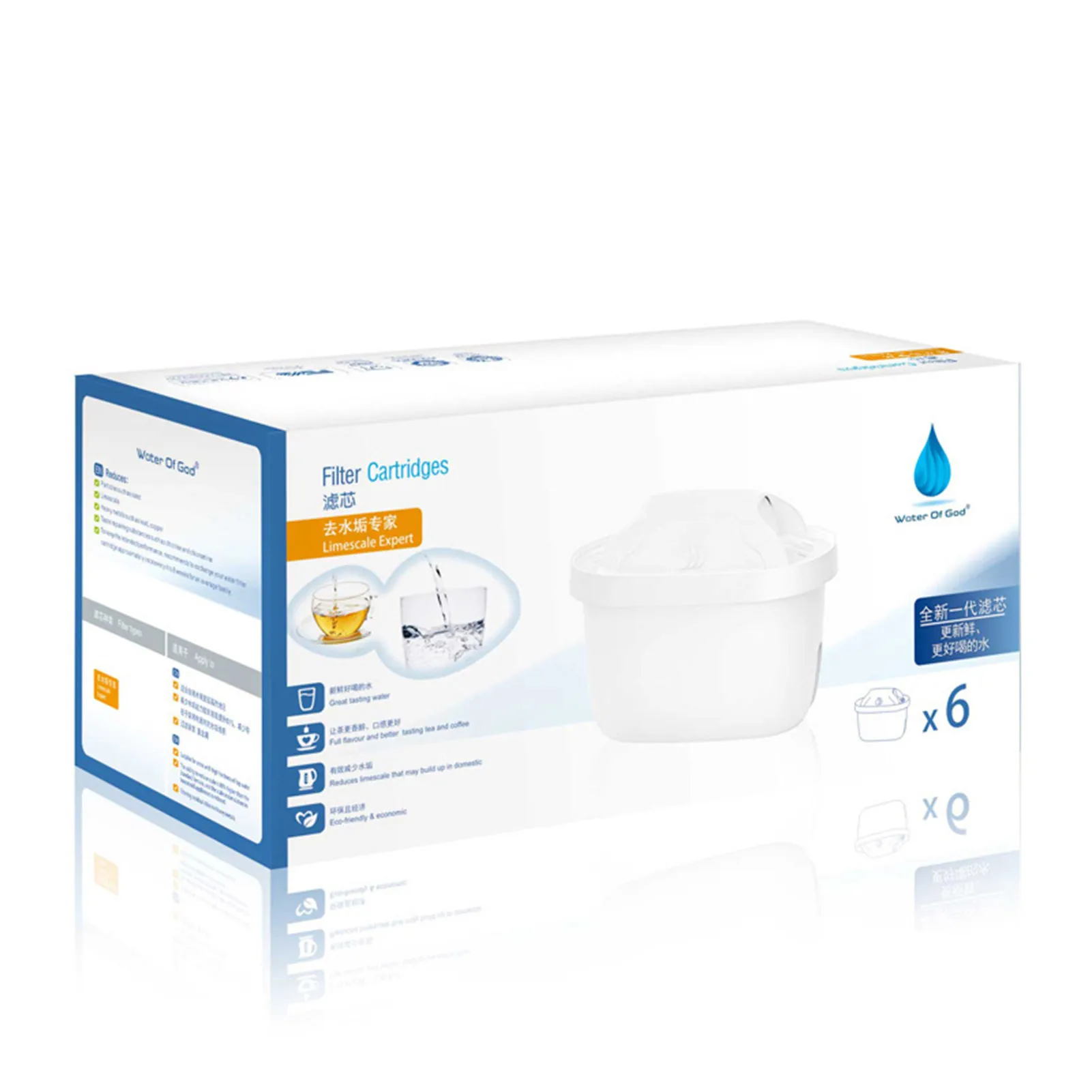 Water Purifier Filter Pure Water Filter For Pitcher 6Pcs Activated Carbon Filters For Pitchers Effectively Reduce Impurities