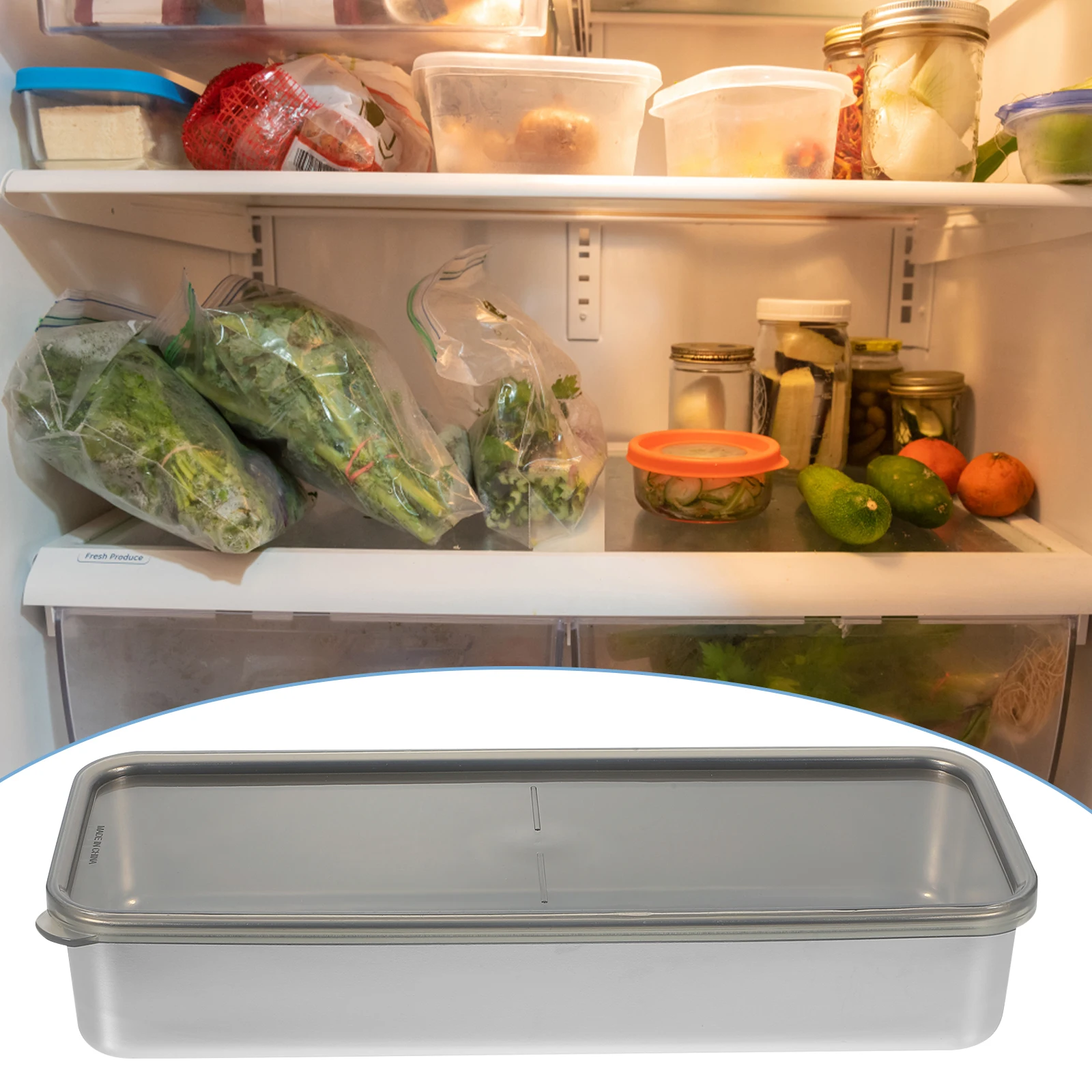 

Fresh Preservation Boxes Compact Food Storage Container For Fridge Sealed Vegetable Snack Box Reusable Freezer Holder