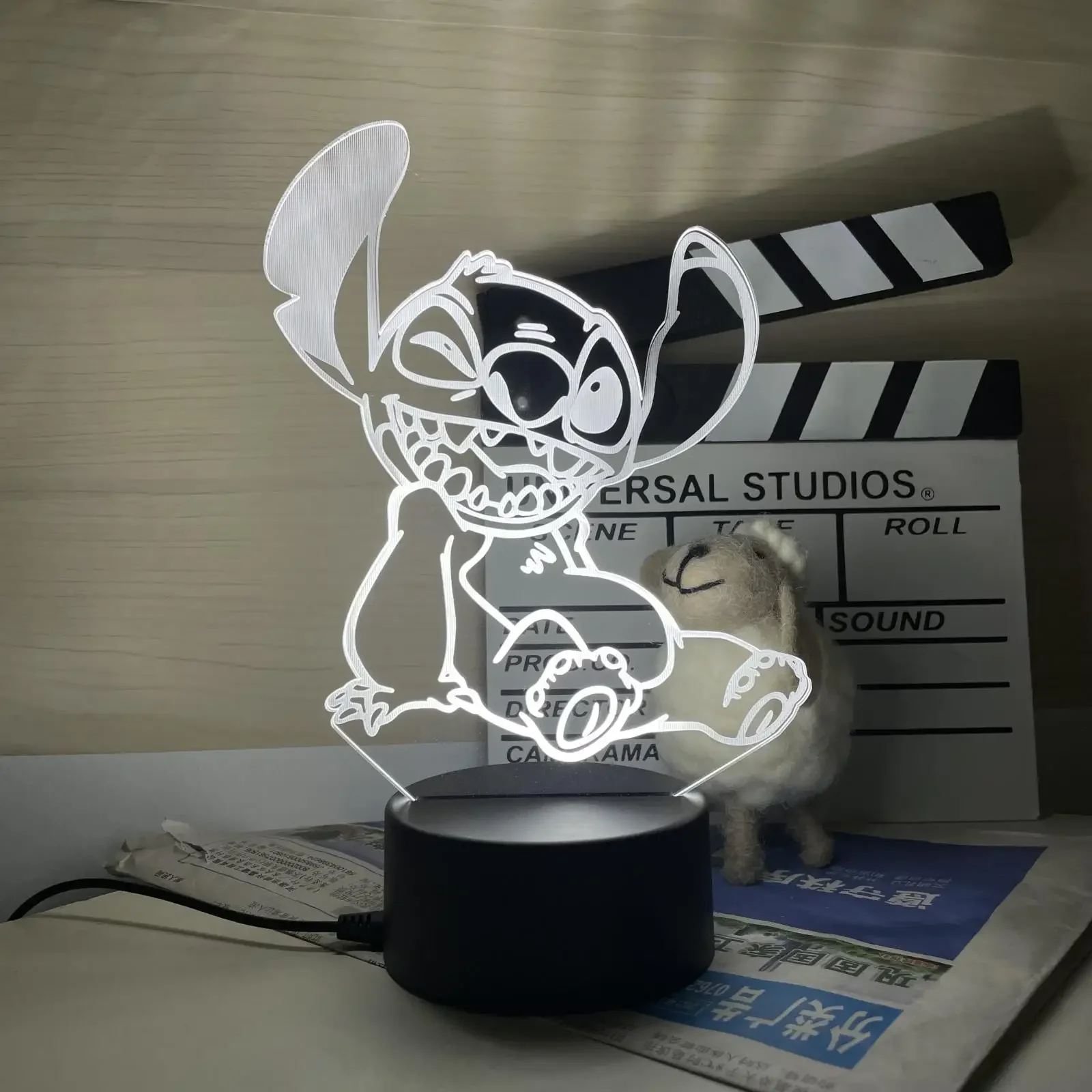 Cartoon Disney STITCH&LILO 3D Led Night Light Figure Children Bed Room Decor 3d Anime Lamp Birthday&Christmas Gift for Kids