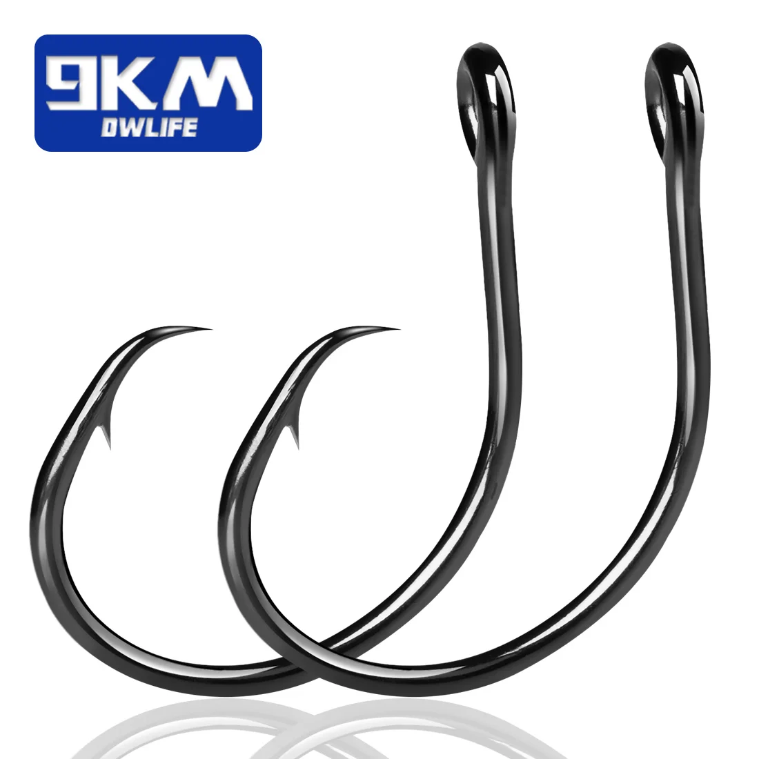 Inline Circle Hooks Saltwater Fishing Catfish Hooks 25~100Pcs Wide Gap Non-Offset for Bass Salmon Striped Fishing Circle Hooks