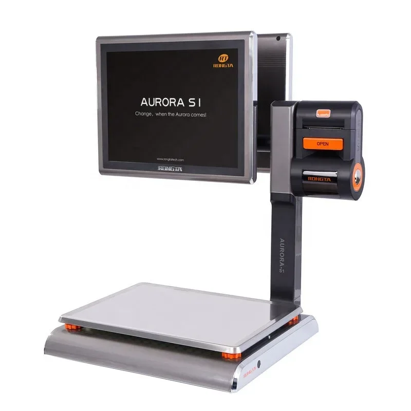 Best sell AI Touch Screen Scale Rongta Aurora Y3L 15KG 30KG Barcode Label Printing Scale Certified