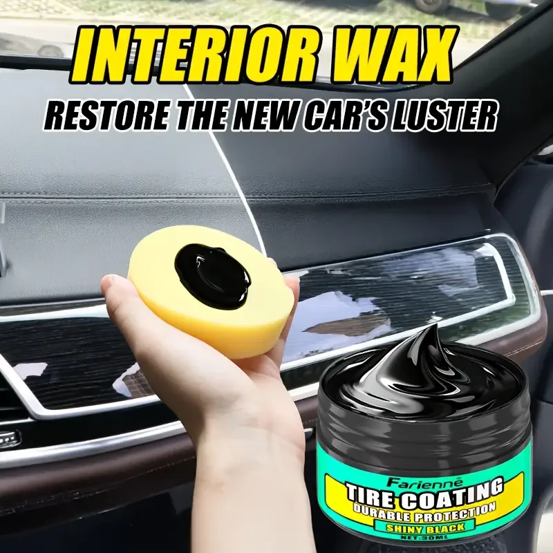 Tire coating, tire lubricating wax - High-gloss rubber surface protector, with tire gloss applicator,Smooth surface,tire details