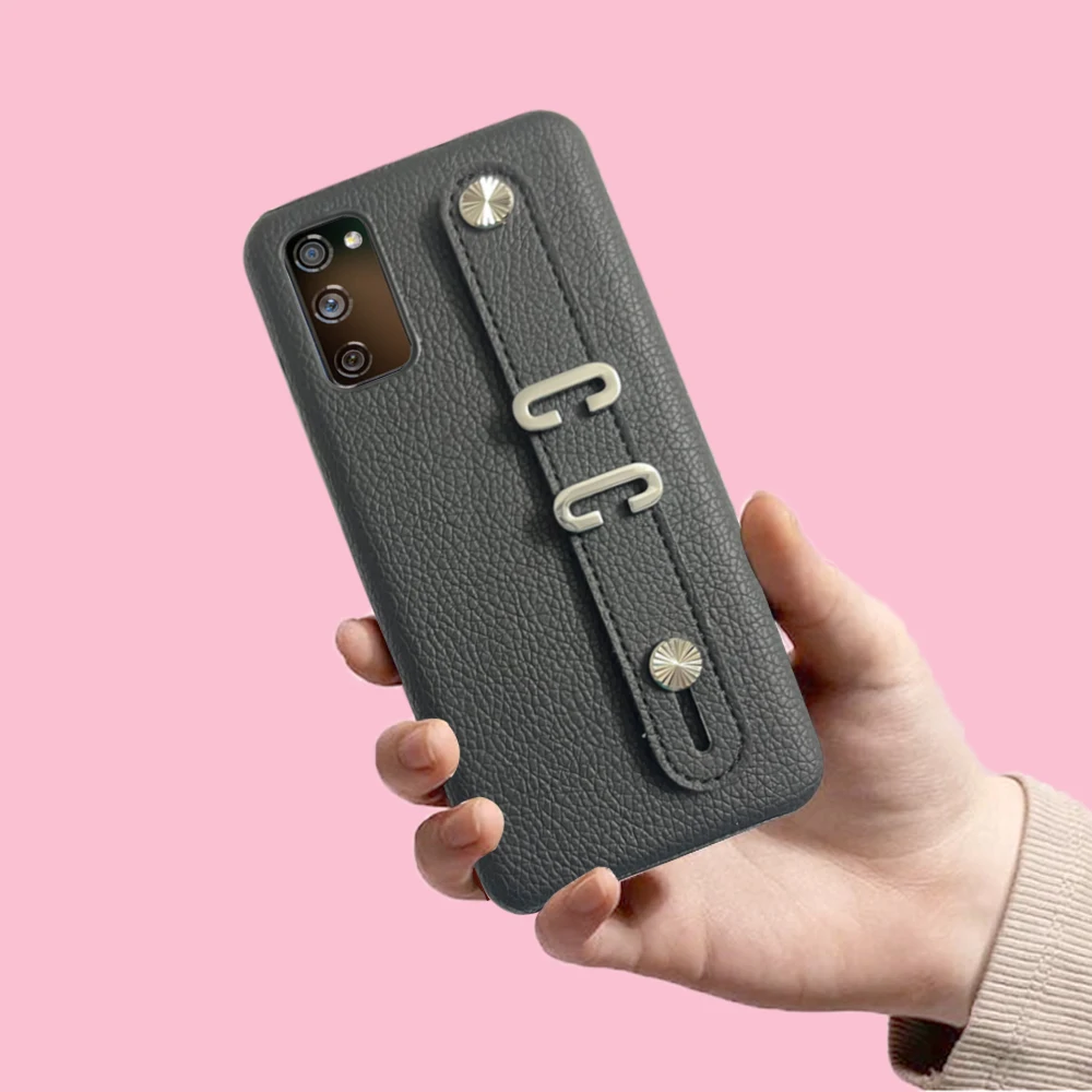 Custom Name Leather Korea Personalise Silver Letters Strap Phone Cases For Samsung S22 S23 S21 S20 Fe Note20 Ultra Plus Cover