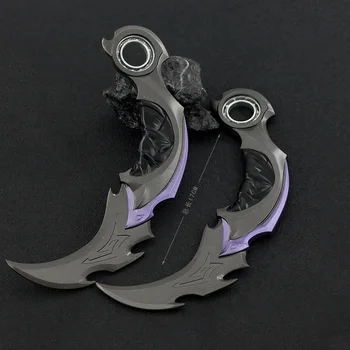 כלי נשק Valorant Melee Reaver 2.0 Karambit סכין מתכת משחק פריפריה סמוראי חרב מודל מתכתי מחזיק מפתחות מתנה לילדים צעצועים