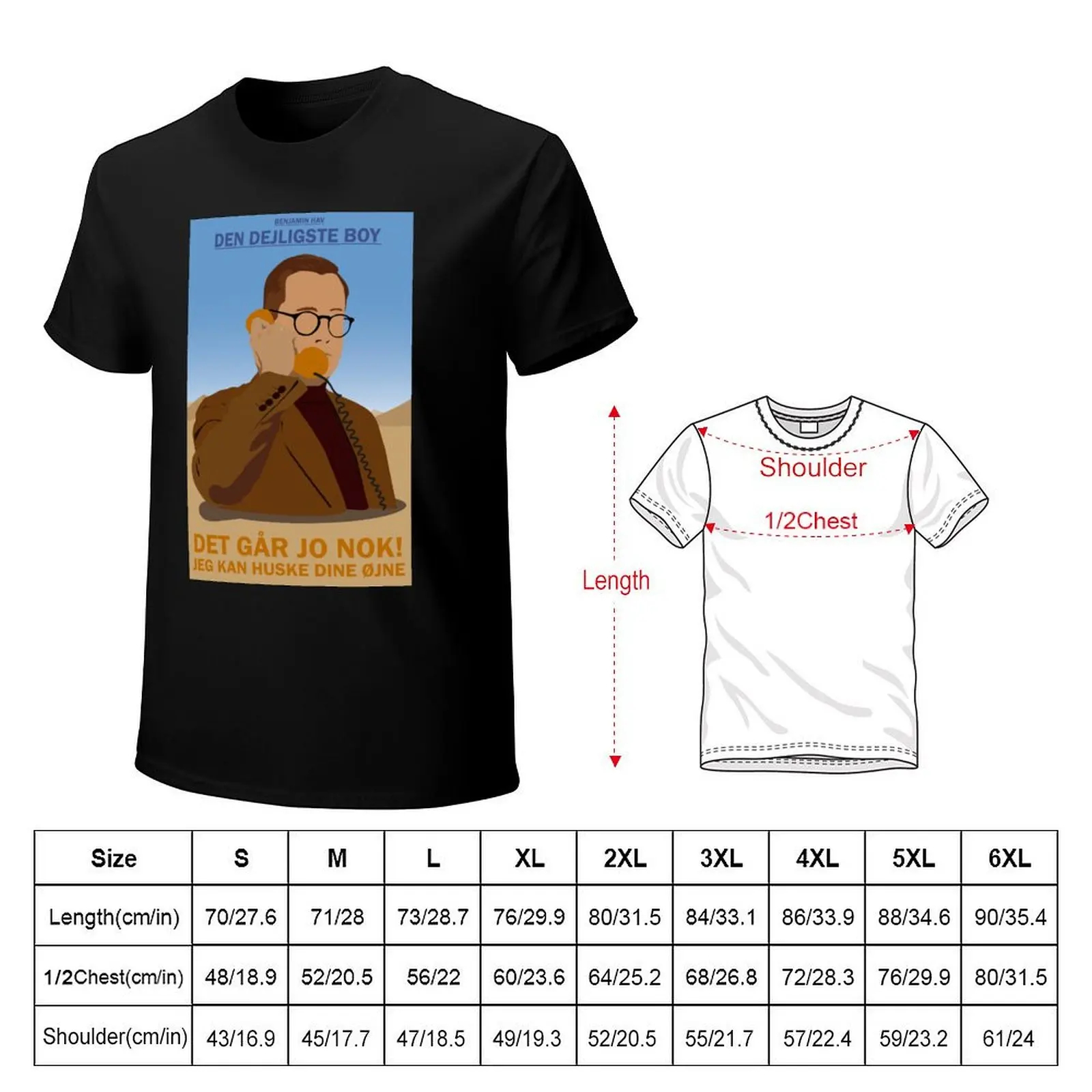 Benjamin Hav - Den Dejligste Boy T-Shirt Basic Casual Short Sleeve Cotton Shirt