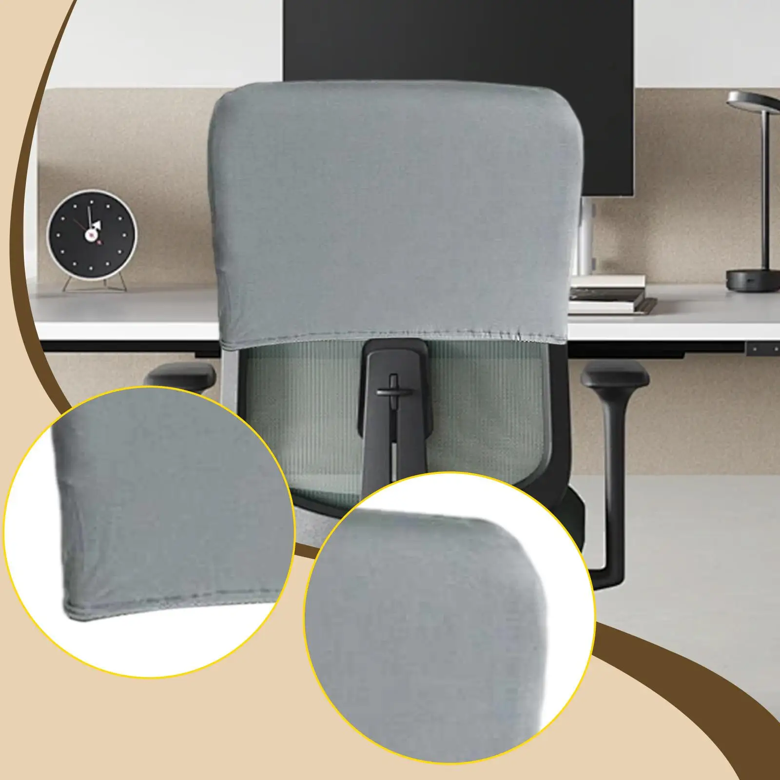 Comfortable Office Chair Back Cover Elastic Slipcover Dustproof Protector for Desk Chair Home Study