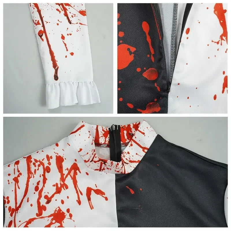 

3.a;6\m/Broken Soul Cosplay Costume Halloween Clown Bloodstain Women Men Anime Horror Carnival Party Fancy Outfits Clothg;8'l/7,