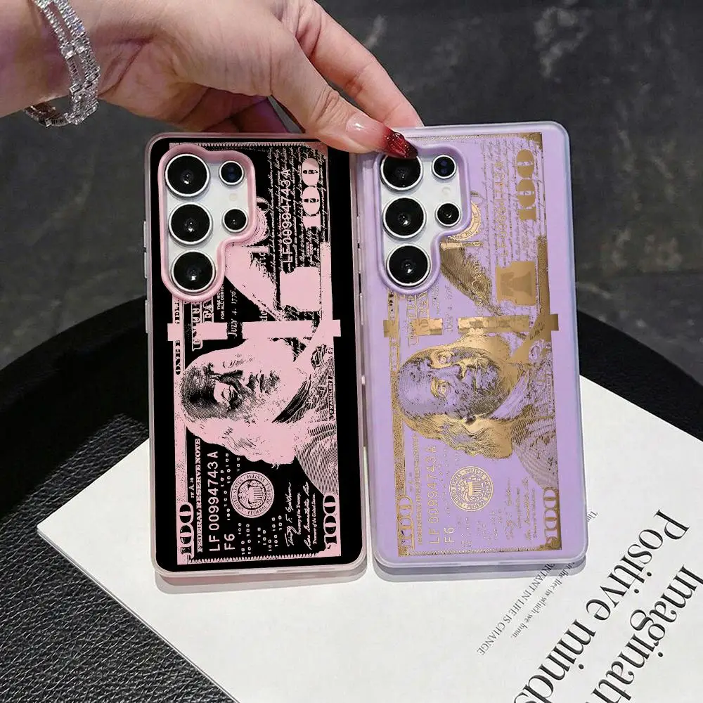 USD Dollar Popular Design Phone Case 2-in-1 Detachable Clear Case for Samsung S26-S22 Multi-Color Card Holder Soft TPU