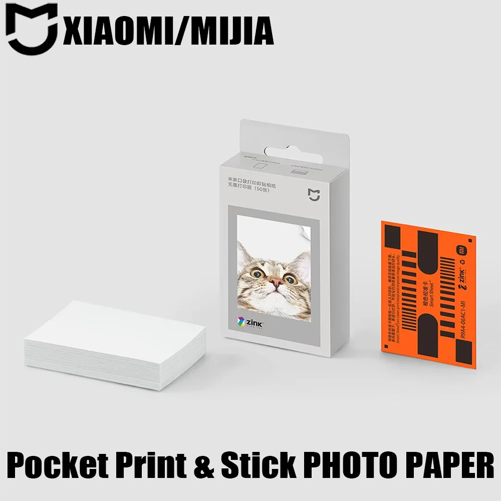 

MIJIA ZINK Pocket Printer Paper Self-adhesive Photo Print 50pcs Sheets Inkless Printing for 3-inch Mini Pocket Photo Printer