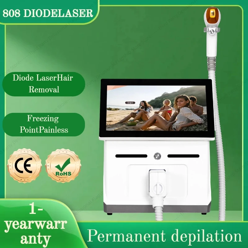 

Professional 3-Wavelength Diode Laser Hair Removal - 755/808/1064nm with Ice Cooling for Painless Permanent Results