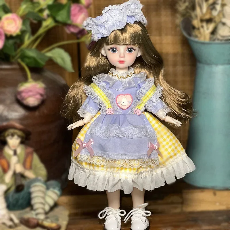 1/6 Anime BJD Doll 30cm Girls Dress Up Regalo di compleanno Giocattoli con vestiti 23 Giunti Corpo mobile Principessa Accessori per bambole complete
