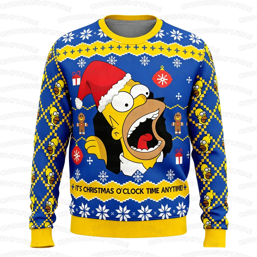 2026 Herbst- und Winter-Sweatshirt für Damen und Herren mit Langen Ärmeln, Simpsons-Cartoon-Print Pullover, Lässiges Weihnachts-Sweatshirt – Detail 6