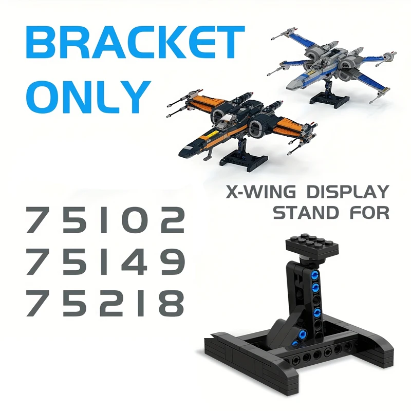 MOC 52pcs Stand Display Building Blocks Bracket for Space Wars Resistance X-wing Fighter 75102/75149/75218 Support Bricks Toys