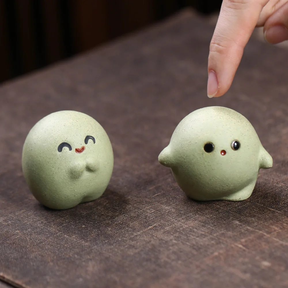 Yixing Zisha Tea Pet Ornament Qingtuan Baizi Sculpture Tea Table Creative Small Tuantuan Tea Plaything Can Be Cultivated