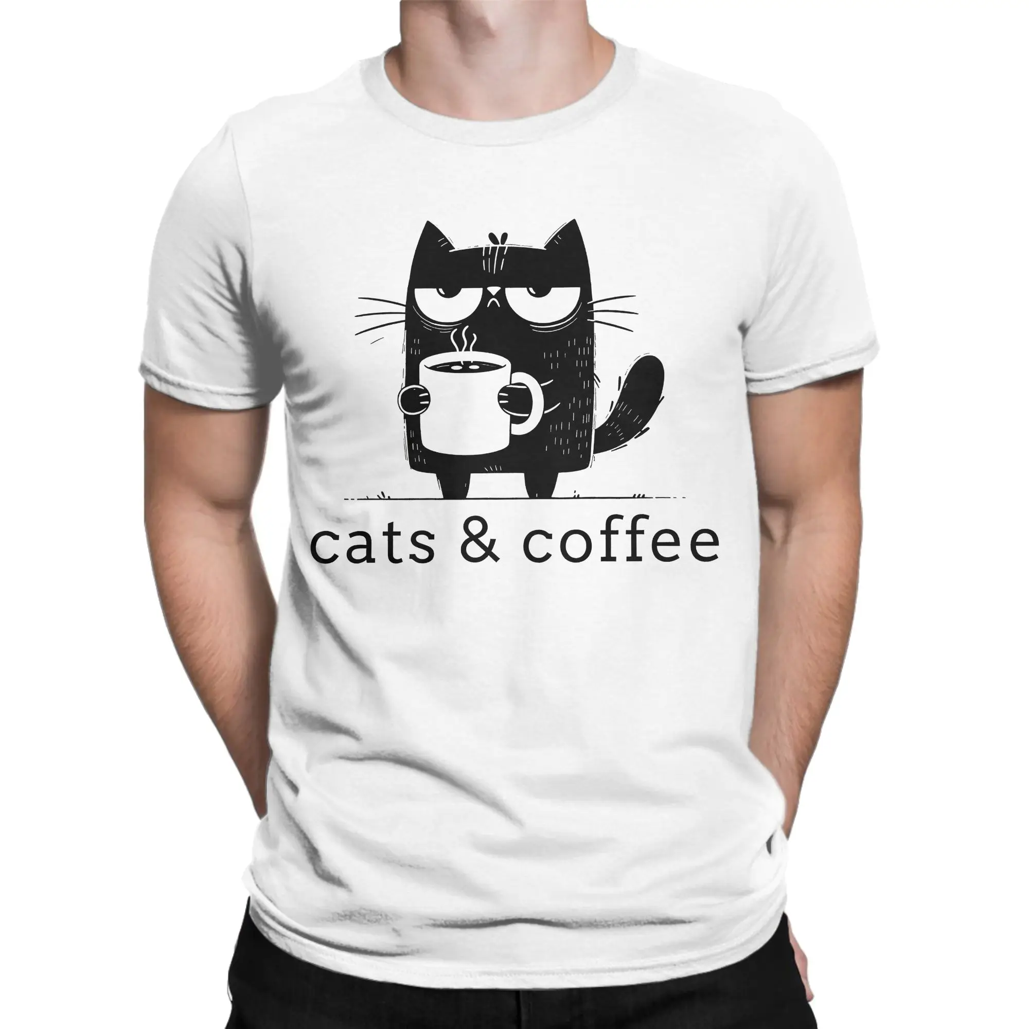 Camiseta para amantes de café, masculina e feminina, exclusiva, 100% algodão, gola redonda, manga curta, roupas plus size