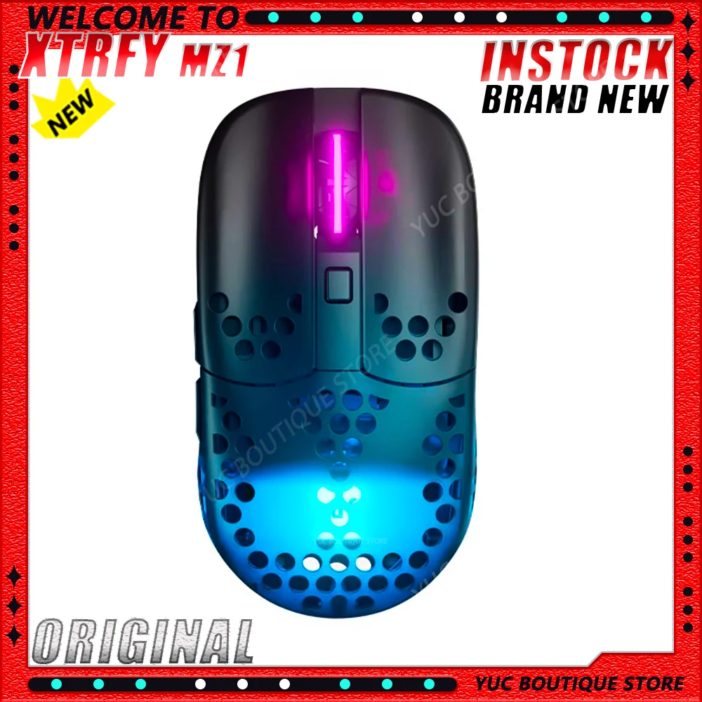 

NEW Xtrfy MZ1 Xtrfy MZ1 Wireless Gaming Mouse Lightweight RGB Backlight FPS Rechargeable 3370 Chip GM8.0 Microswitch