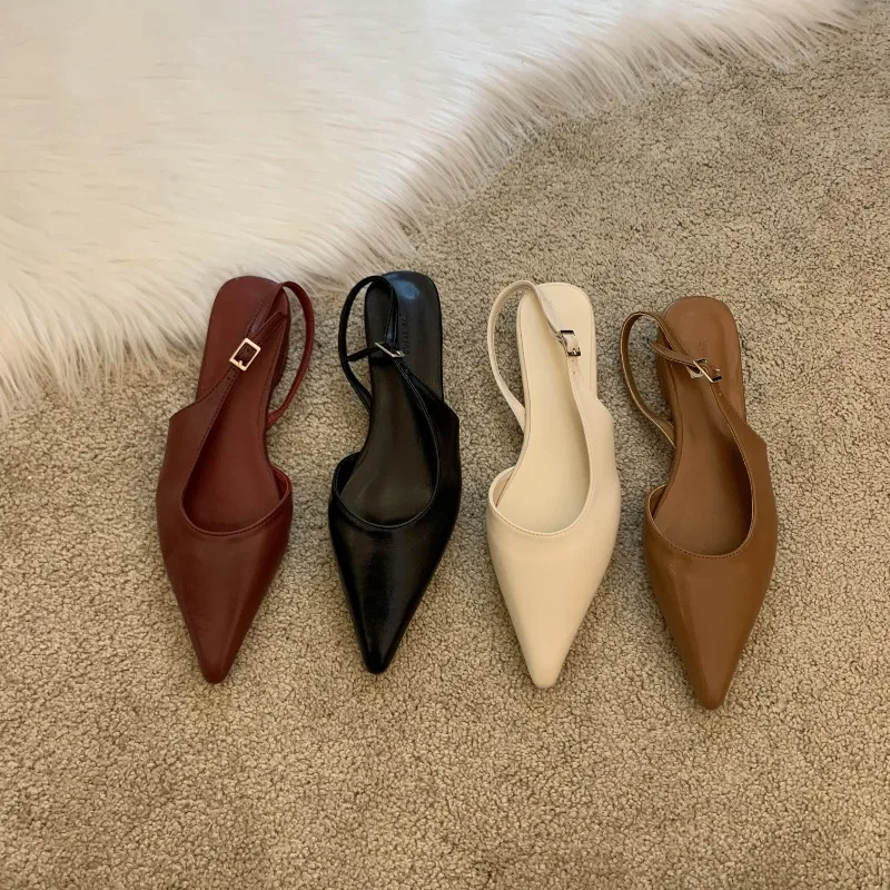 

Summer New Style Luxury Women Baotou Sandals Fashion Heels Pumps Female Silk Sexy Pointed Sandals Women's Shoes Zapatos De Mujer