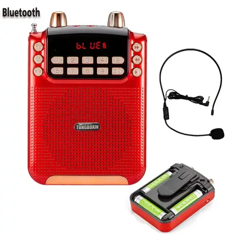 Haut-parleur Mégaphone Bluetooth Haute Puissance, avec 3 18650 Batteries Rechargeables, Fonction d'Enregistrement Sonore TF USB FM, 10W