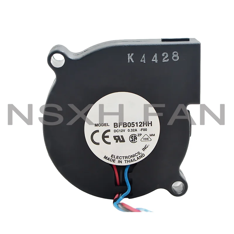 مروحة طرد مركزي توربو ، BFB0512HH ، 12V ، 0.32A ، 50x50x15 ، من PWM ، 2 دبوس ، 3 دبوس