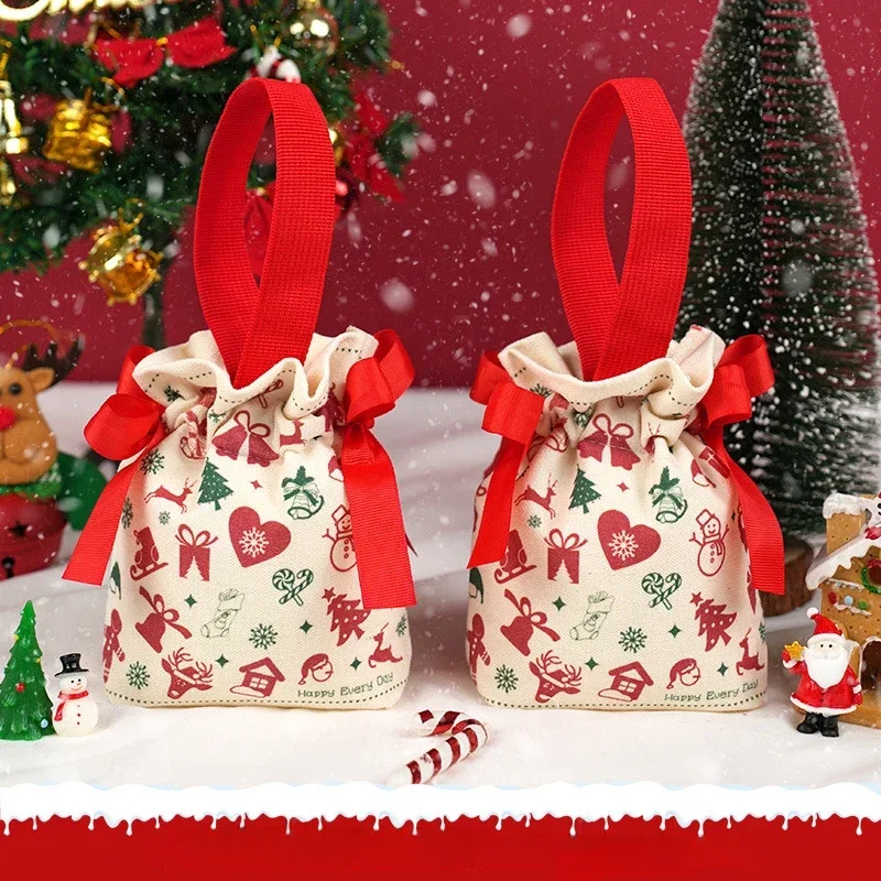 Christmas Decoration Handbag Packaging Box 2024 New Christmas Eve Candy Gift Bag Creative Apple Gift Bag Handbag