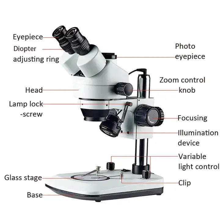 3.5X-270X Trinocular Stereo Microscope Digital Adjustable Interpupillary Distance Textile Industry Jewelry Appraisal Microscope