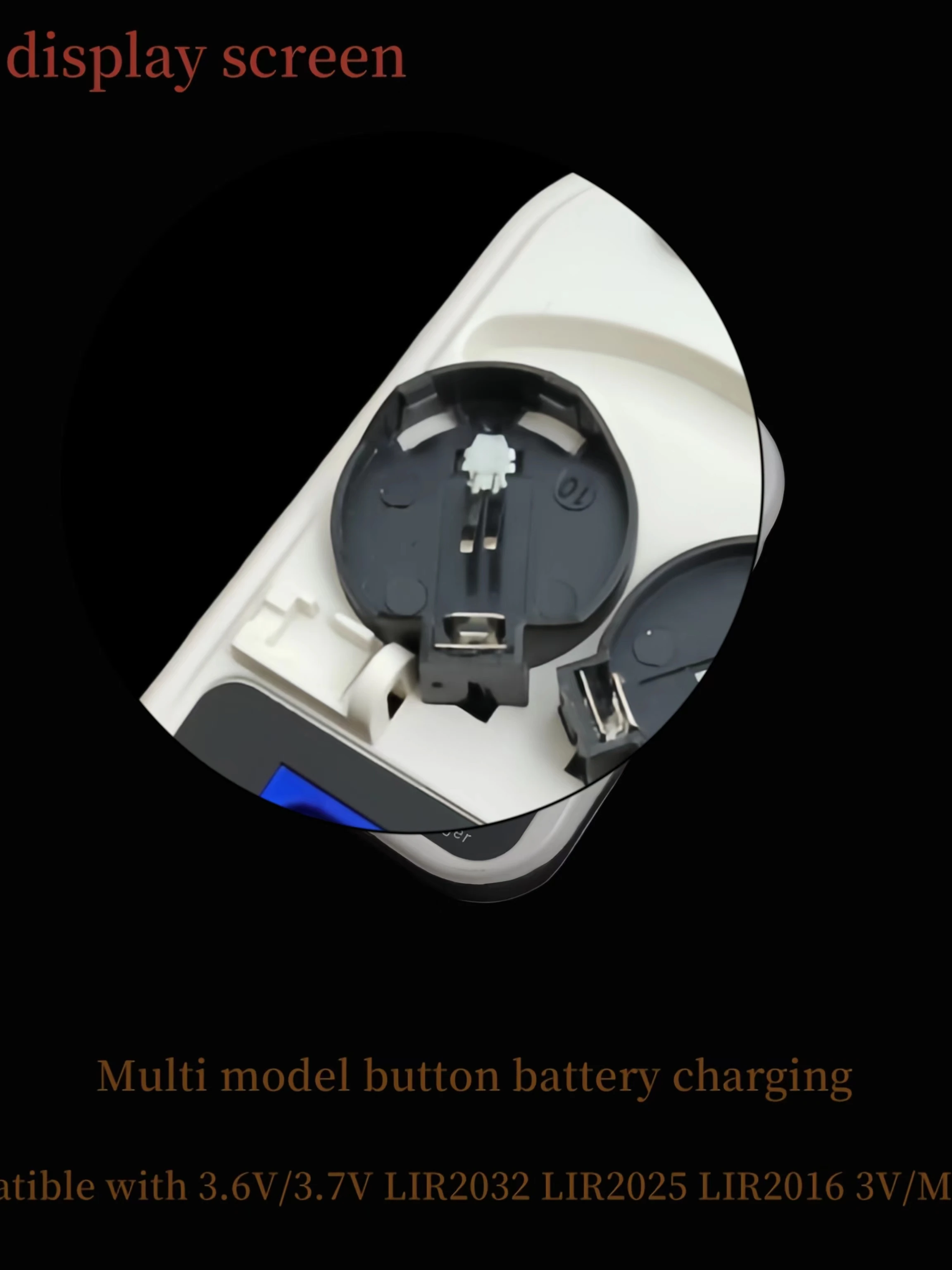 LCD display screen Multi model button battery charging Compatible with 3.6V/3.7V LIR2032 LIR2025 LIR2016 3V/ML2032