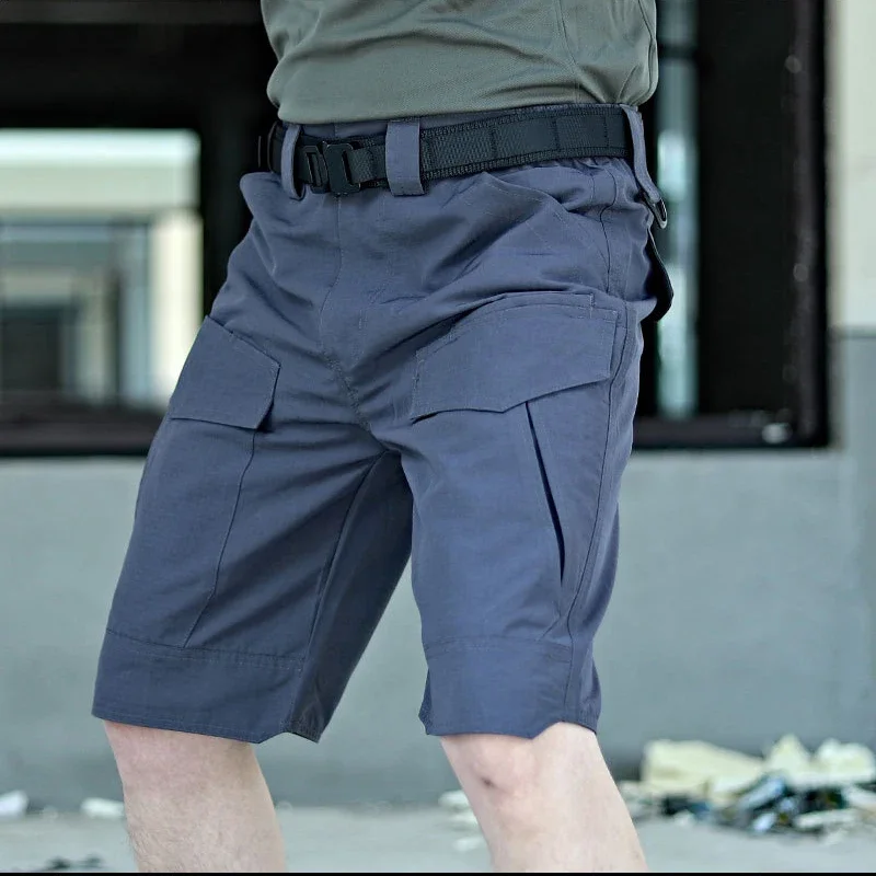 Man Shorts Summer Waterproof Tactical Cargo Shorts Quick Dry Men Trousers Multi-Pocket Breathable Overalls Outdoor Beach Shorts