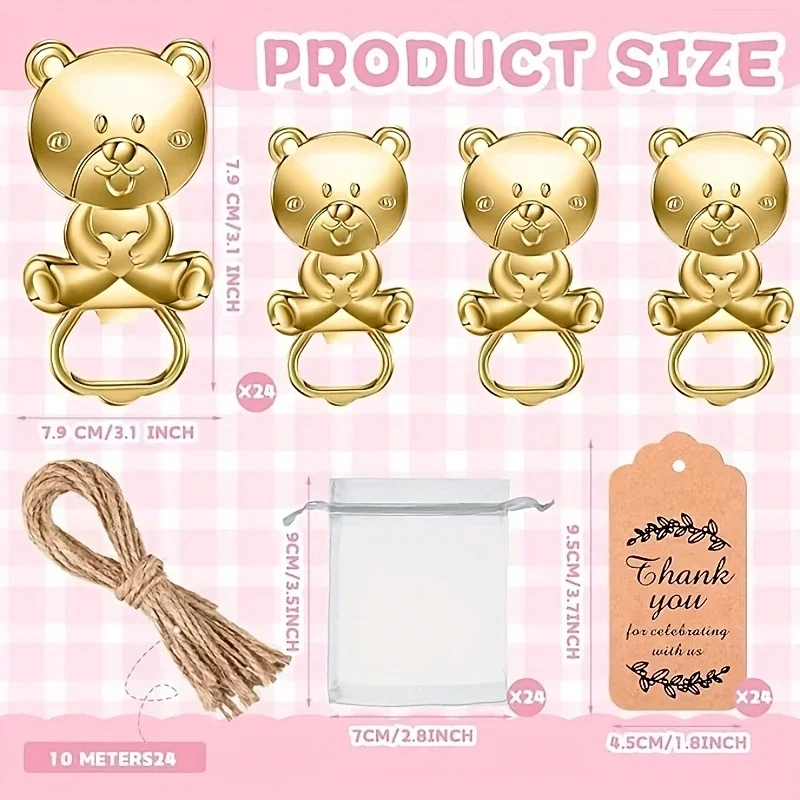 20 Stück/5 Sets Bärenförmiger Flaschenöffner für Partys, DIY-Geschenke und Hanfseile – geeignet für Geburtstage, Halloween und Hochzeiten – Detail 3